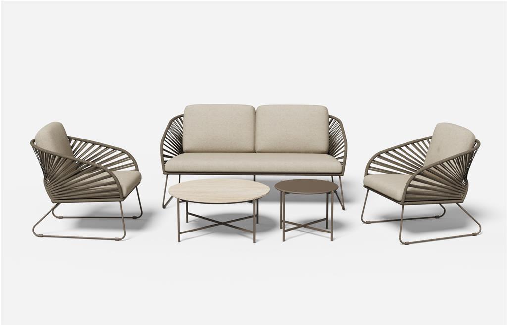 Peacock 5-Piece Outdoor Lounge Sofa Set – Mocha & Beige