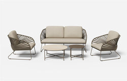 Peacock 5-Piece Outdoor Lounge Sofa Set – Mocha & Beige