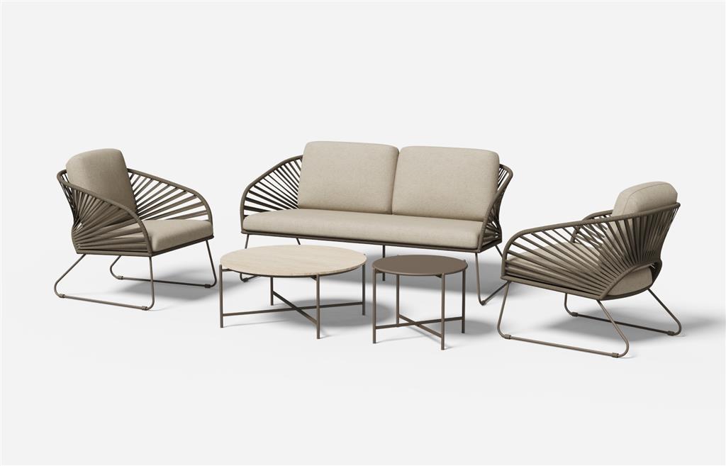 Peacock 5-Piece Outdoor Lounge Sofa Set – Mocha & Beige