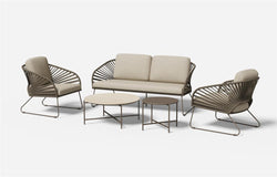 Peacock 5-Piece Outdoor Lounge Sofa Set – Mocha & Beige