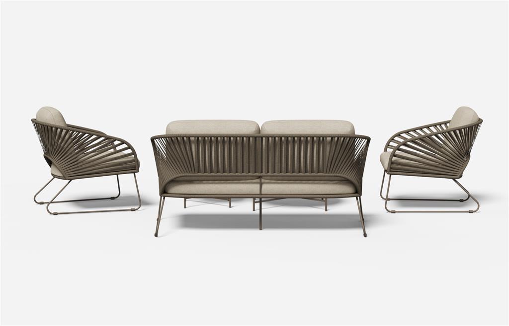 Peacock 5-Piece Outdoor Lounge Sofa Set – Mocha & Beige