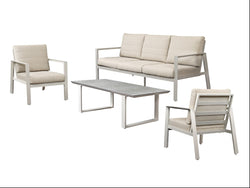 Reed 4 Piece Outdoor Lounge Set – Cream