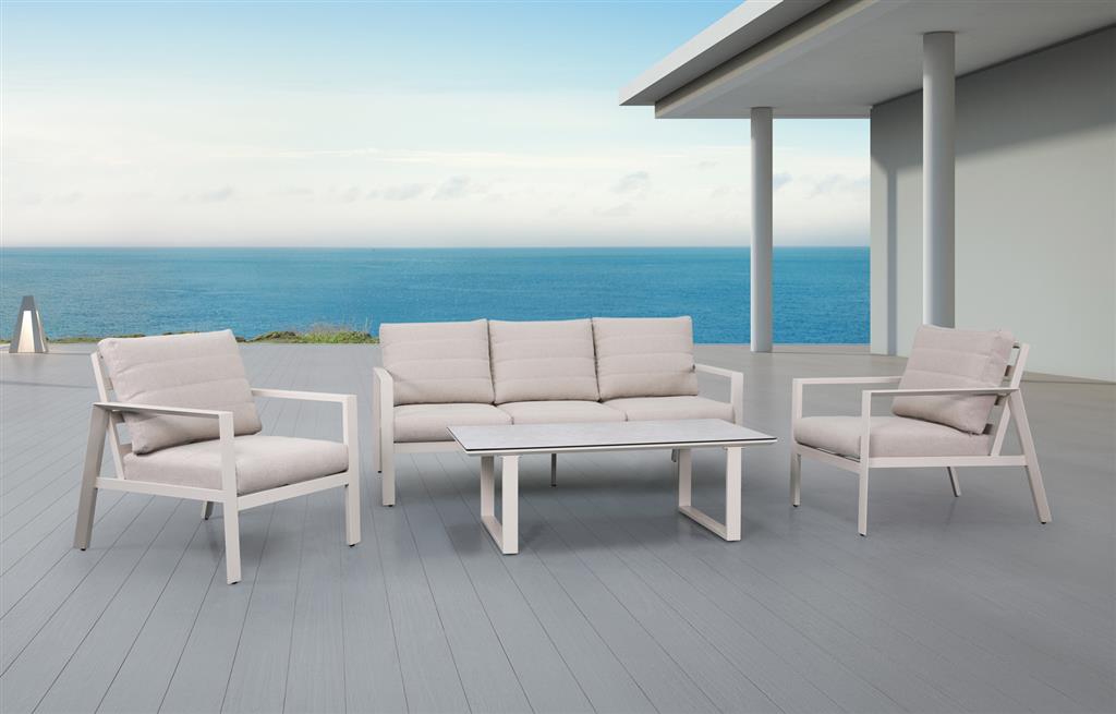 Reed 4 Piece Outdoor Lounge Set – Cream