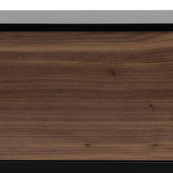 Wagon 2.3m Wooden Entertainment Unit - Black with Walnut Drawers - Furniture Castle