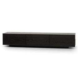 Wagon 2.3m Wooden Entertainment Unit - Full Black - Furniture Castle