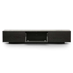 Wagon 2.3m Wooden Entertainment Unit - Full Black - Furniture Castle