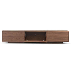 Wagon 2.3m Wooden TV Entertainment Unit - Walnut - Furniture Castle