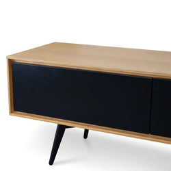 Wild TV Unit With Black Drawers - Natural - Furniture Castle