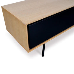 Wild TV Unit With Black Drawers - Natural - Furniture Castle