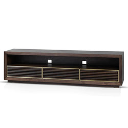 Wooden 2m TV Entertainment Unit - Walnut - Furniture Castle