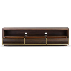 Wooden 2m TV Entertainment Unit - Walnut - Furniture Castle