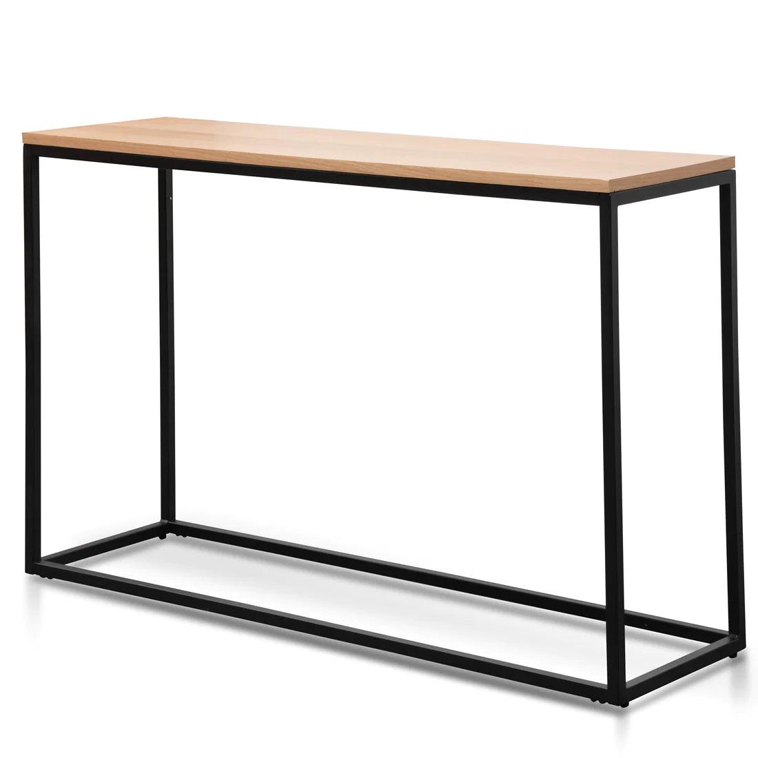 Woody 1.2m Console Table - Natural Top and Black Legs - Furniture Castle