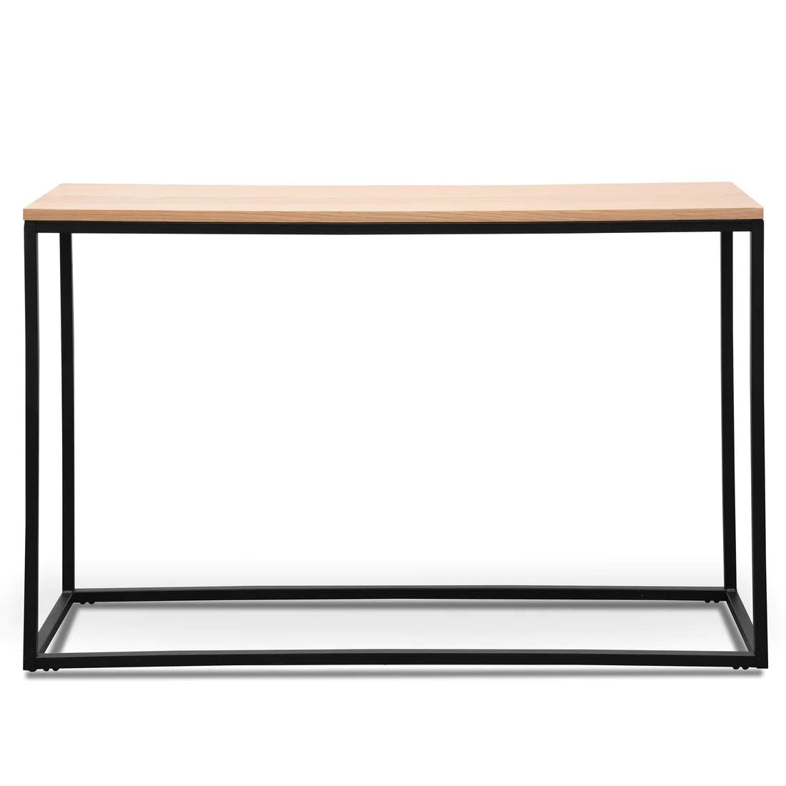 Woody 1.2m Console Table - Natural Top and Black Legs - Furniture Castle