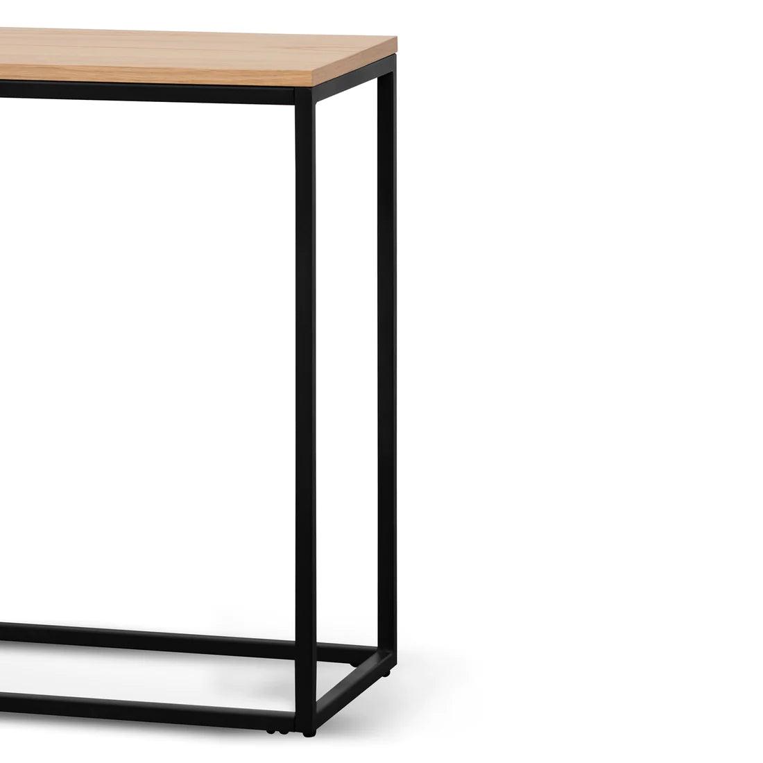 Woody 1.6m Console Table - Natural Top and Black Frame - Furniture Castle