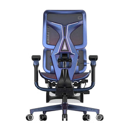 Back view of Xallking X5 Pro ergonomic gaming chair in Australia with dark purple frame design, mesh back, and adjustable support features