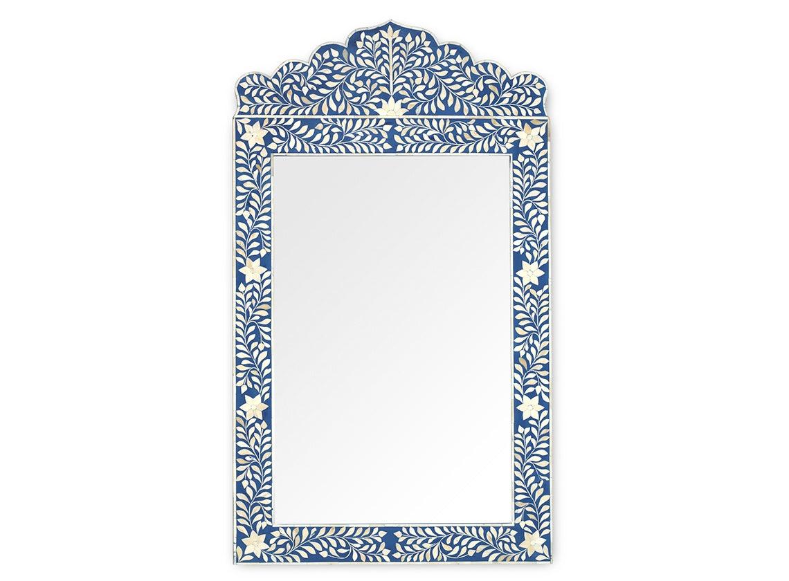 Yami Inlay Mirror - Blue - Furniture Castle