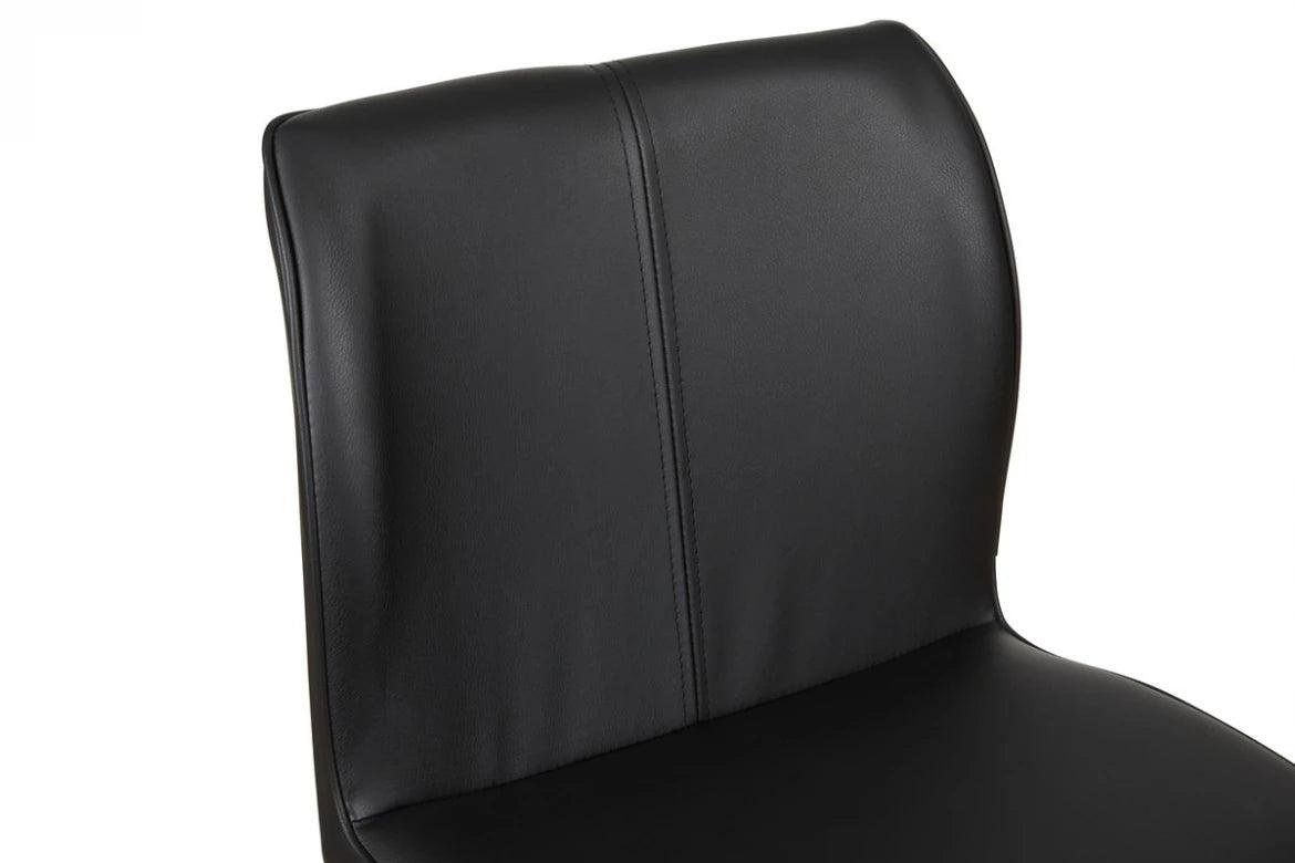 Yoda Bar Stool Black PU Leather Set of 2 - Furniture Castle