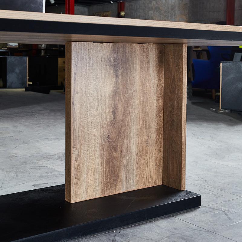 ZEA Boardroom Table 2.4M - Warm Oak & Black - Furniture Castle