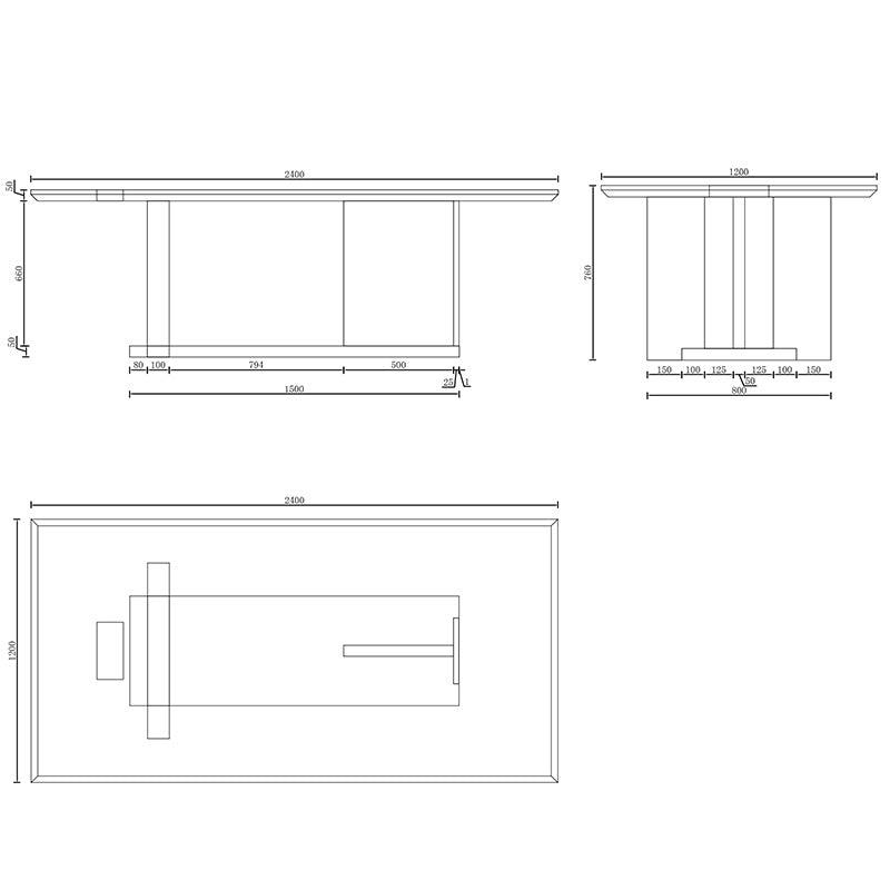 ZEA Boardroom Table 2.4M - Warm Oak & Black - Furniture Castle