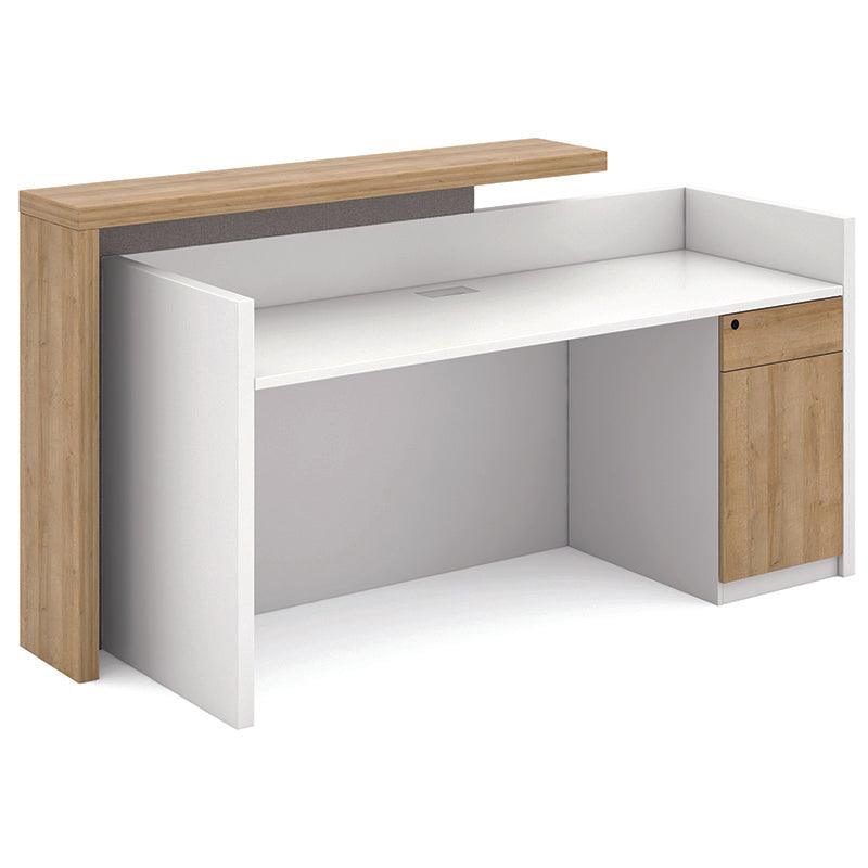 ZIVA Reception Desk 1.8M with Left Panel - White - Furniture Castle